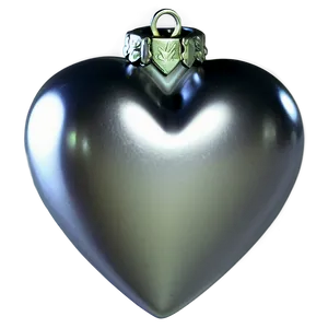 Silver Heart Ornament PNG 06282024