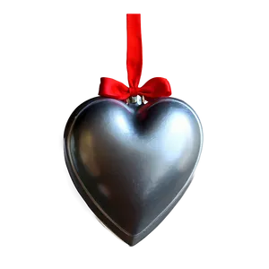 Silver Heart Ornament PNG 06282024