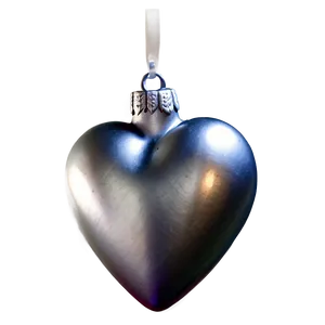 Silver Heart Ornament PNG 06282024 PNG