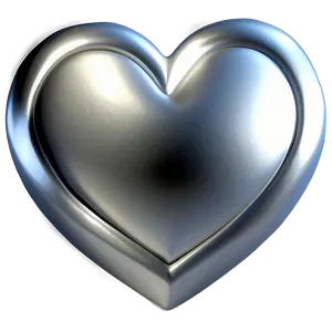 Silver Heart Vector PNG 83