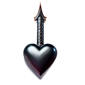 Silver Heart With Arrow PNG Uom