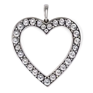 Silver Heart With Diamonds PNG 90 PNG