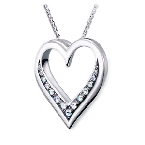 Silver Heart With Diamonds PNG Keq PNG