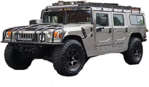 Silver Hummer H1 Offroad Vehicle PNG