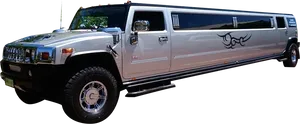 Silver Hummer Limousine PNG