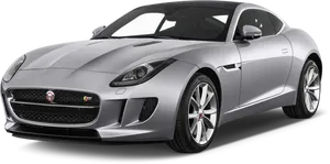 Silver Jaguar F Type Coupe Sports Car