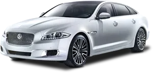 Silver Jaguar Luxury Sedan