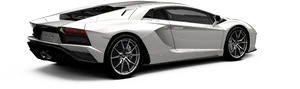 Silver Lamborghini Aventador Side View