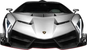 Silver Lamborghini Front View