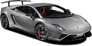 Silver Lamborghini Gallardo Supercar PNG image