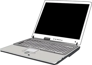 Silver Laptop Vector Illustration PNG image