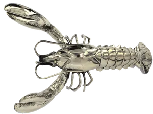 Silver Lobster Sculpture PNG image