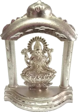 Silver Lord Balaji Statue Under Arch PNG image