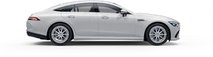 Silver Luxury Sedan Profile View PNG image