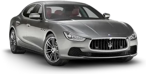 Silver Maserati Ghibli Luxury Sedan PNG image