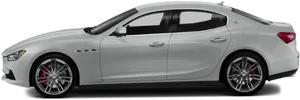 Silver Maserati Ghibli Side View PNG image