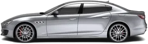 Silver Maserati Ghibli Side View PNG image
