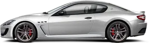Silver Maserati Gran Turismo Side View PNG image