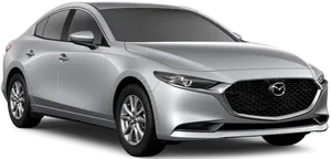 Silver Mazda Sedan Profile View PNG