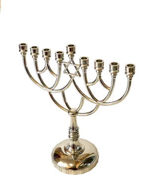 Silver Menorah Hanukkah Celebration PNG image