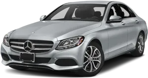 Silver Mercedes Benz Sedan PNG image