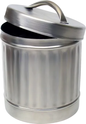 Silver Metal Trash Canwith Lid