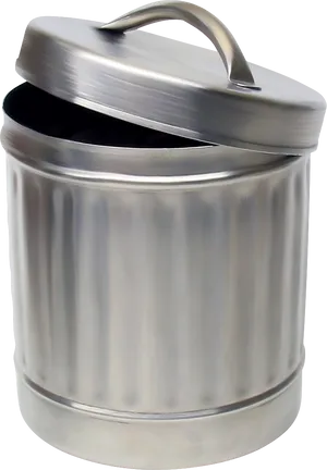 Silver Metal Trash Canwith Lid