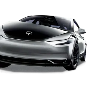 Silver Metallic Tesla Model Y PNG 06212024