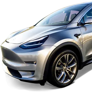 Silver Metallic Tesla Model Y PNG 06212024