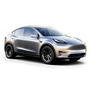 Silver Metallic Tesla Model Y PNG Hjl