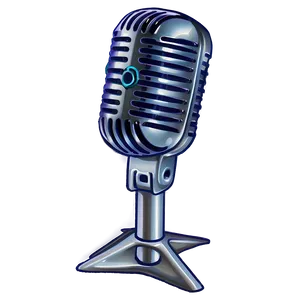 Silver Microphone On Stand Png 06282024 PNG image