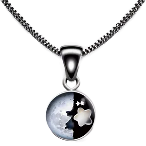 Silver Moon Necklace PNG 48