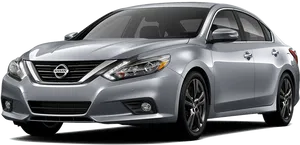 Silver Nissan Sedan Profile View PNG image