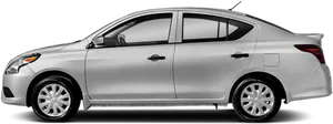 Silver Nissan Sedan Side View PNG image