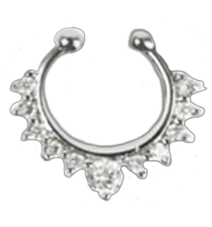 Silver Nose Ring Piercing Jewelry PNG image