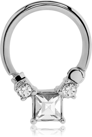 Silver Nose Ringwith Diamonds.png PNG