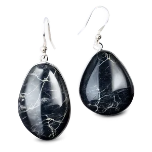 Silver Obsidian Earrings PNG 96