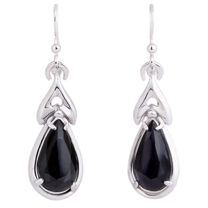 Silver Obsidian Earrings PNG Stp PNG