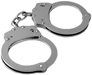 Silver Police Handcuffs PNG image