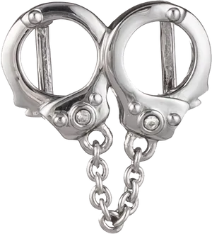 Silver Police Handcuffs PNG