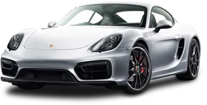 Silver Porsche718 Cayman G T S Side View PNG image