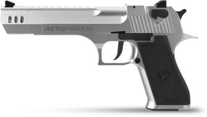 Silver Retay Eagle X U Pistol PNG image