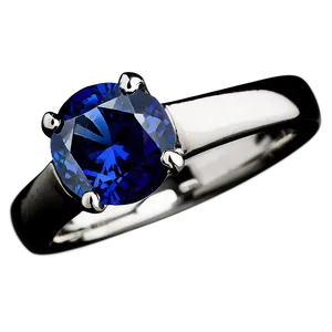 Silver Ring With Sapphire PNG 06212024