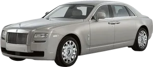 Silver Rolls Royce Ghost Side View PNG image