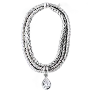Silver Rope Necklace PNG 8