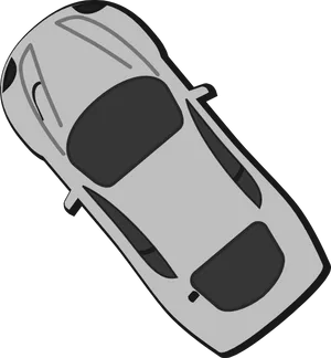 Silver Sedan Top View Vector PNG image