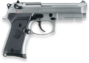 Silver Semi Automatic Pistol PNG image