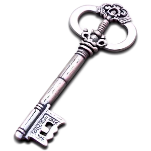 Silver Skeleton Key Drawing Png 06212024 PNG image