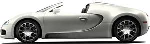 Silver Sports Car Convertible Side View