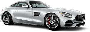 Silver Sports Car Profile View PNG image